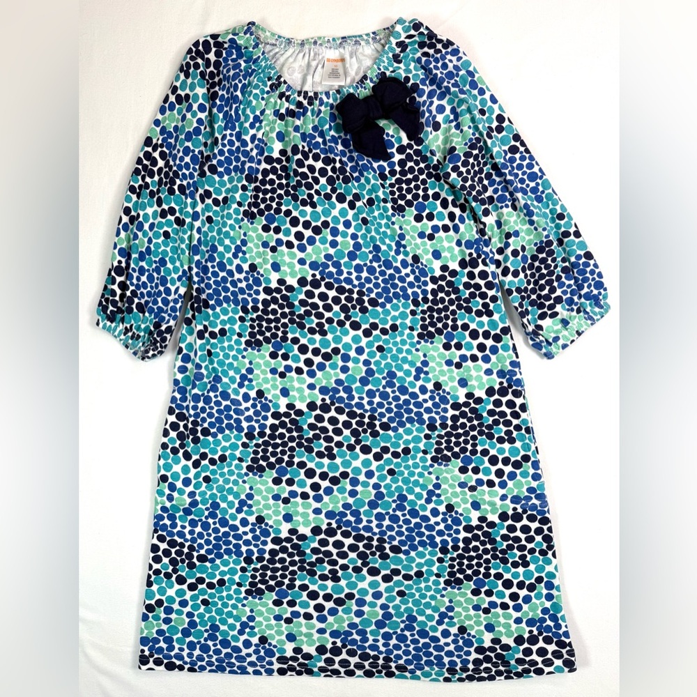 GYMBOREE‎ Collector Retired Girls Blue Green Dot Print Dress Size 10 Winter 2017